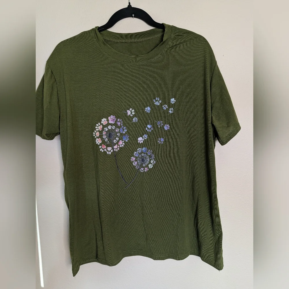 NWOT Olive Green Floral Women's Top Size XL - Picture 1 of 2